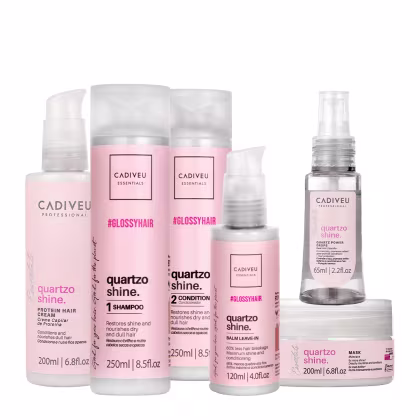 Imagem do produto Kit Cadiveu Professional Essentials Quartzo Shine Shampoo Condicionador Máscara Pré- Shampoo Leave-in e Óleo (6 produtos