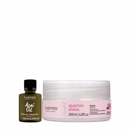 Imagem do produto Kit Cadiveu Professional Essentials Quartzo Shine Mask + Açaí Oil Mini (2 Produtos)
