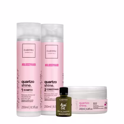 Imagem do produto Kit Cadiveu Professional Quartzo Shine Shampoo Condicionador Máscara e Açaí Oil (4 produtos)