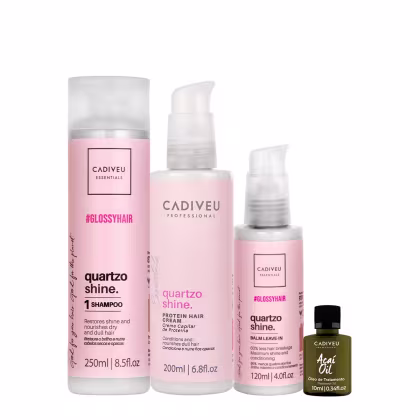 Imagem do produto Kit Cadiveu Professional Essentials Quartzo Shine Shampoo Pré-Shampoo Leave-in e Açaí Oil (4 produtos)