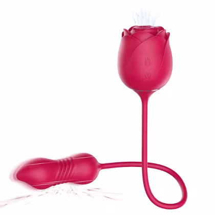 Imagem do produto Rosa Sugador de Clitóris com Pulsação e Vai e Vem Immortal Flower Five - Vermelho