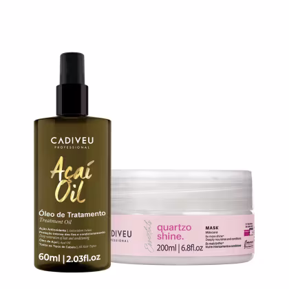 Imagem do produto Kit Cadiveu Professional Essentials Quartzo Shine Mask + Açaí Oil (2 Produtos)