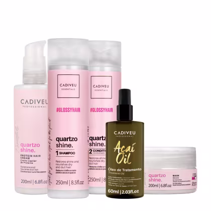 Imagem do produto Kit Cadiveu Professional Quartzo Shine Shampoo Condicionador Máscara Pré-Shampoo e Açaí Oil 60 (5 produtos)
