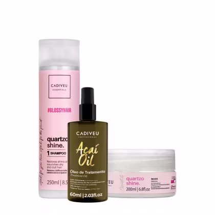 Imagem do produto Kit Cadiveu Professional Essentials Quartzo Shine + Açaí Oil (3 Produtos)