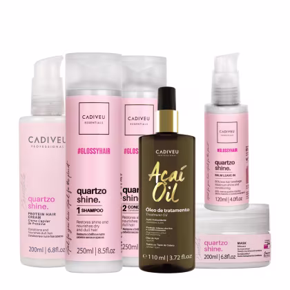 Imagem do produto Kit Cadiveu Professional Quartzo Shine Shampoo Condicionador Máscara Pré-Shampoo Leave-in e Açaí Oil 110 (6 produtos)