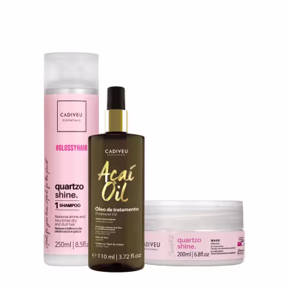 Imagem do produto Kit Cadiveu Professional Essentials Quartzo Shine + Açaí Oil Plus (3 Produtos)