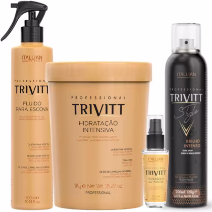 Imagem do produto Trivitt - Hidratação 1Kg + Fluido Escova + Brilho Intenso + Reparador de Pontas