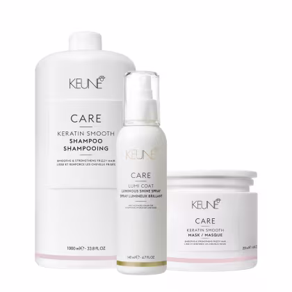 Imagem do produto Kit Keune Care Keratin Smooth Shampoo Litro Máscara e Lumi Coat Finalizador (3 produtos)