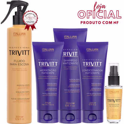 Imagem do produto Kit Home Care Matizante Trivitt + Fluido Escova + Reparador