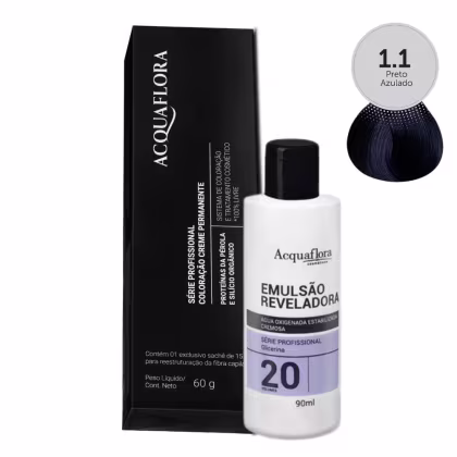 Coloração Acquaflora 1.1 60g + Água Oxigenada 20 Volumes 90ml