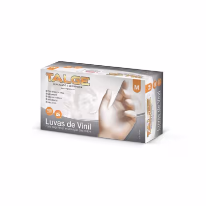 Imagem do produto Talge Tam. M Com Pó - Luva De Vinil (100 Unidades) 