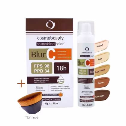 Imagem do produto Kit Cosmobeauty Blur C FPS 98  Bege Médio + Pincel (2 Produtos)