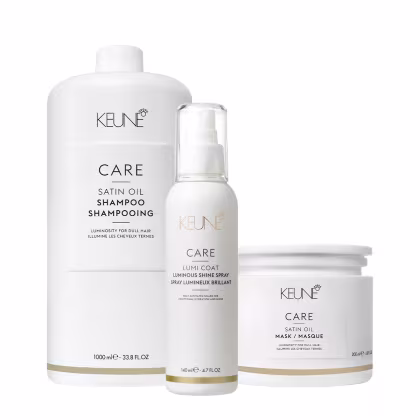 Imagem do produto Kit Keune Care Satin Oil Shampoo Litro Máscara e Lumi Coat Finalizador (3 produtos)