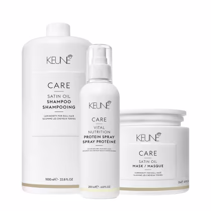 Imagem do produto Kit Keune Care Satin Oil Shampoo Litro Máscara G e Vital Nutrition Protein (3 produtos)