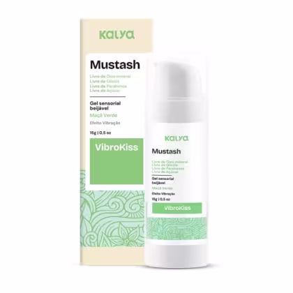 Imagem do produto Gel Beijável Mustash VibroKiss Sabor:Maça Verde