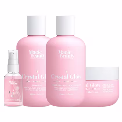 Imagem do produto Kit Magic Beauty Crystal Glow - Shampoo 250ml e Condicionador  250ml e Máscara 200g e Sérum  60ml