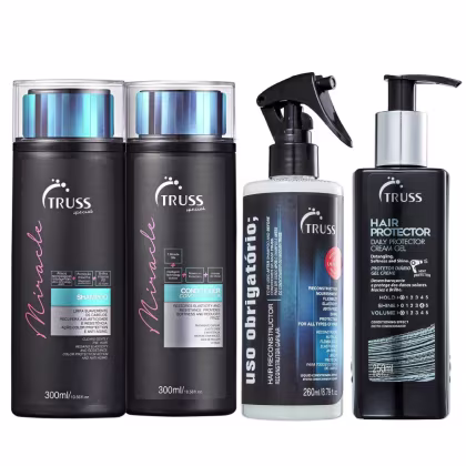 Imagem do produto Kit Truss Miracle Shampoo 300ml e Condicionador 300ml + Uso Obrigatório 260ml + Hair Protector 250ml