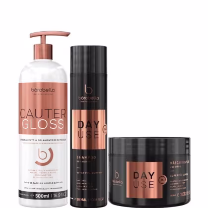 Borabella Cauter Gloss 500ml + Day Use Shampoo 300ml + Máscara Day Use 300g