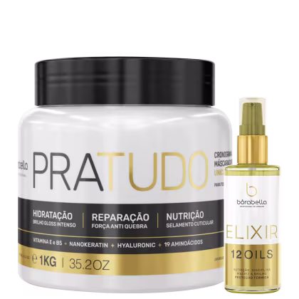 Imagem do produto Borabella Cronograma Capilar Pratudo 1kg + Elixir 12 Óleos 60ml