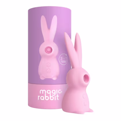 A imagem mostra Estimulador de Clitóris Recarregável Magic Rabbit, em formato de coelho.