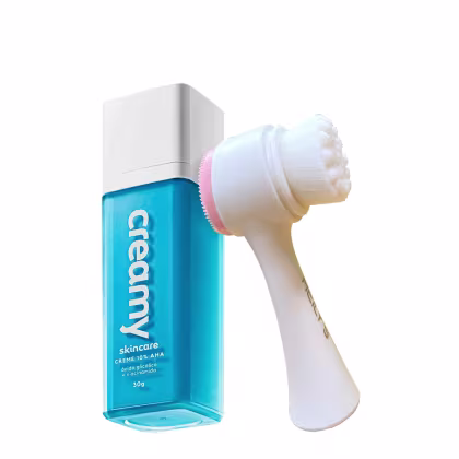 Imagem do produto Kit Creamy Ácido Glicólico Creme Redutor de Linhas e Escova de Limpeza Facial 2 em 1 (2 produtos)
