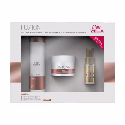 Imagem do produto Kit Wella Professionals Fusion + Oil Reflections Caixa (3 Produtos)