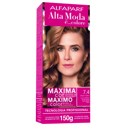 Imagem do produto Alta Moda é... Colore 7.4 Louro Médio Acobreado - Coloração Permanente 150g