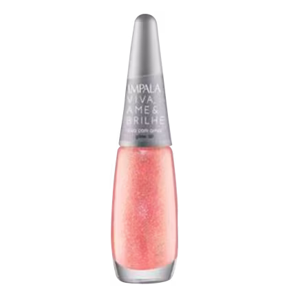 Frasco de esmalte Impala Viva Ame e Brilhe, na cor Vica com Amor