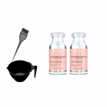 Imagem do produto Kit 2 Ampola Nutrição Extreme Repair Prohall 15ml +cumbuca