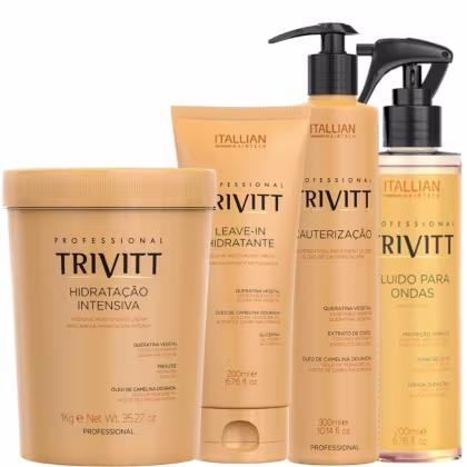 Imagem do produto Trivitt Kit Cauterização 300ml + Fluído Para Ondas 200ml + Hidratação Intensiva 1kg + Leave-In Hidratante 200ml