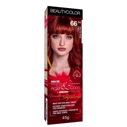 Imagem do produto BeautyColor Argan & Coco 66.74 Ruivo Doce De Leite - Coloração Permanente 45g
