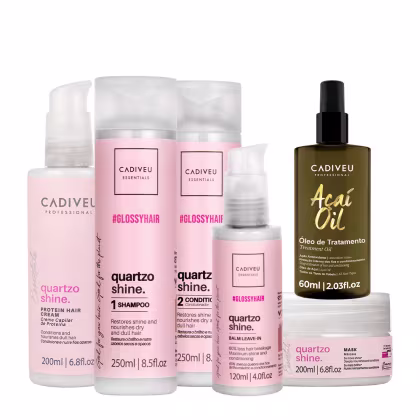 Imagem do produto Kit Cadiveu Professional Quartzo Shine Shampoo Condicionador Máscara Pré-Shampoo Leave-in e Açaí Oil 60 (6 produtos)
