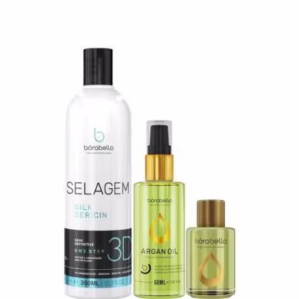 Kit com progressiva selagem 3D e reparadores de ponta de tamanhos diferentes, da marca Borabella.