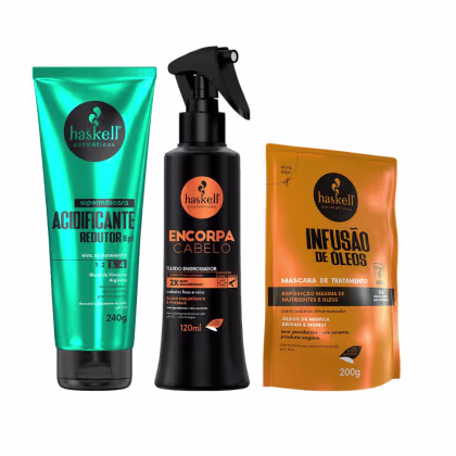 Imagem do produto Haskell Acidificante 240g + Fluido Encorpa Cabelo +Refil200g