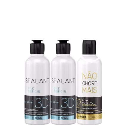 Kit com duas escovas semidefinitivas Selagem 3D e redutor de volume Não Chore Mais, da marca Borabella.