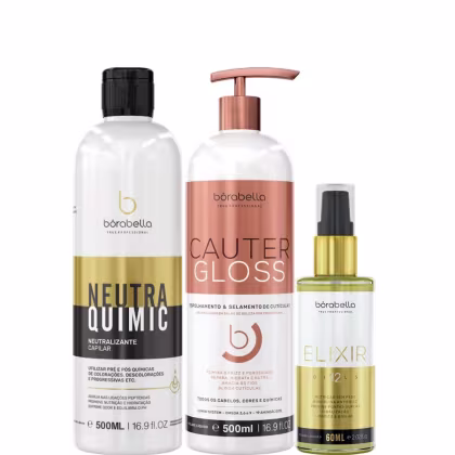 Imagem do produto Borabella NeutraQuimic + Cauter Gloss 2x500ml + Elixir 60ml