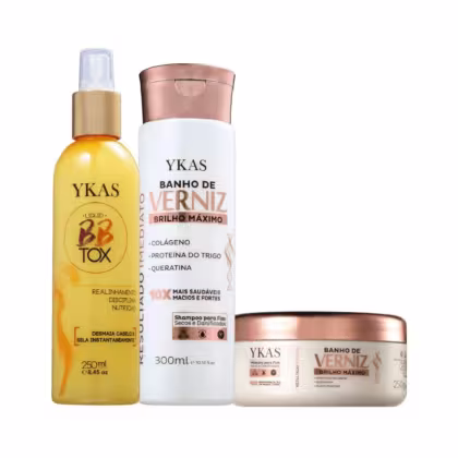 Imagem do produto Ykas Verniz Shampoo + Máscara Verniz 250g+ Botox Líquido 250ml