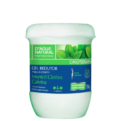 Imagem do produto D'agua Natural Mentol, Cânfora e Cafeína - Gel Redutor de Medidas 750g