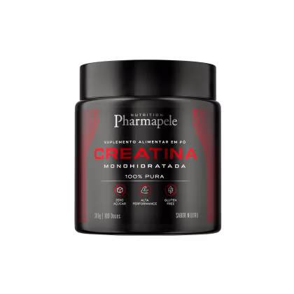 Suplemento Alimentar em Pó Pharmapele Creatina Monohidratada 100% Pura, 300g.