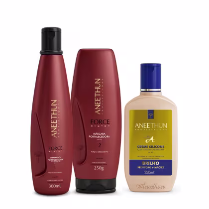 Imagem do produto Kit Shampoo e Máscara Force+Creme de Silicone-Aneethun