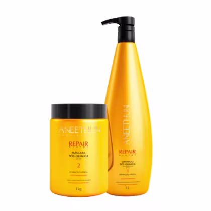 Imagem do produto Kit Tratamento Repair Shampoo e Mascara Aneethun Litro