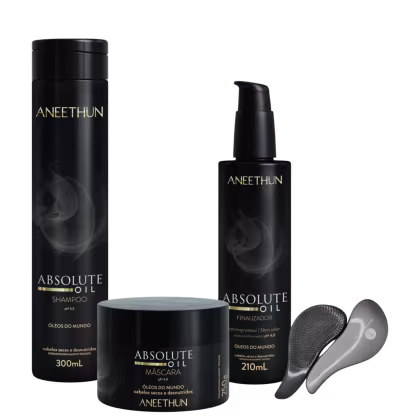 Imagem do produto Kit Aneethun Shampoo,Máscara,Finalizador Absolute Oil+Escova