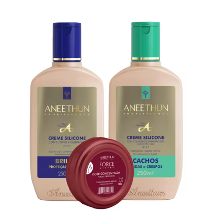 Imagem do produto Kit Aneethun Linha A Creme de Silicone e Cachos e Dose Force