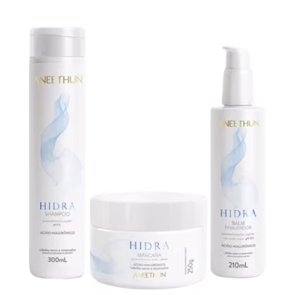 Imagem do produto Kit Aneethun Hidra Shampoo, Máscara e Balm Finalizador Tratamento Com Ácido Hialurônico