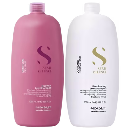 Kit Alfaparf Semi Di Lino Moisture Nutritive + Diamond Illuminating, 2 produtos.
