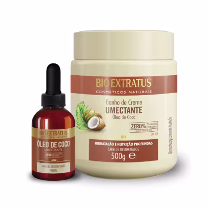 Imagem do produto Kit Bio Extratus Umectante Banho de Creme e Óleo de Coco Umectante 500g