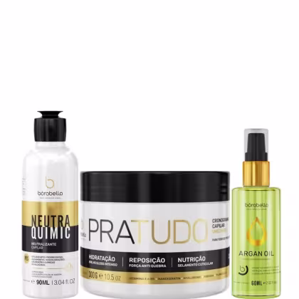 Imagem do produto Borabella NeutraQuimic 90ml + Pratudo 300g + Óleo Argan 60ml