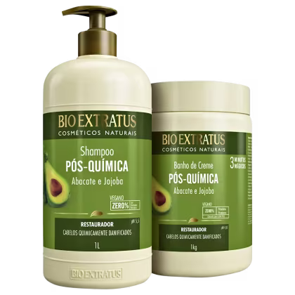 Imagem do produto Kit Bio Extratus Pós Quimica Shampoo + Banho de Creme 1L/Kg