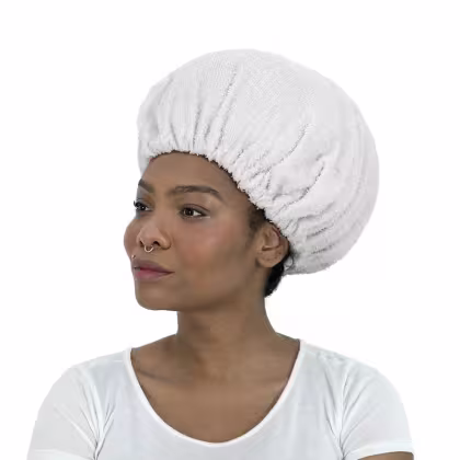 Imagem do produto Touca Toalha Com Elastico Para Secar Cabelo Branca