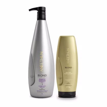 Imagem do produto Kit Aneethun Blond System Shampoo Matizante 1L + Máscara Iluminadora 250g